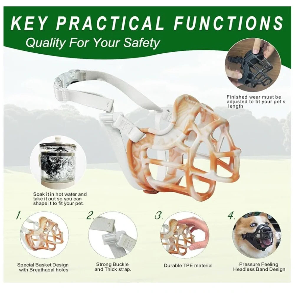 Comfortable Dog Muzzle for Grooming - Tan NWT